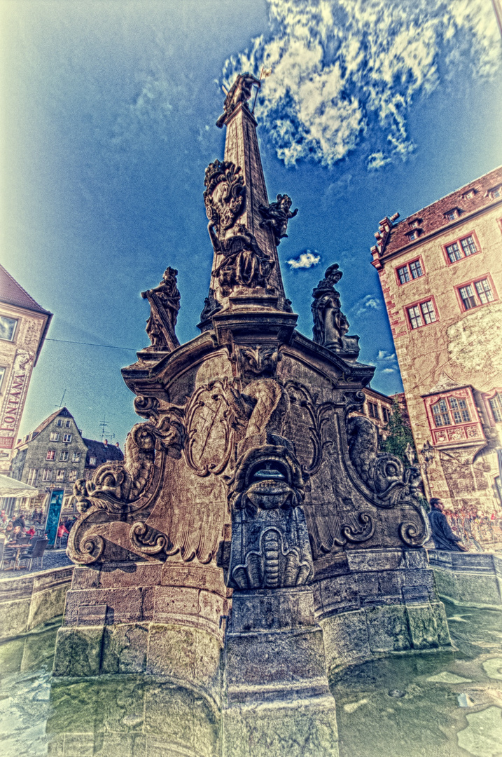 Vier-Röhren-Brunnen Würzburg - HDR