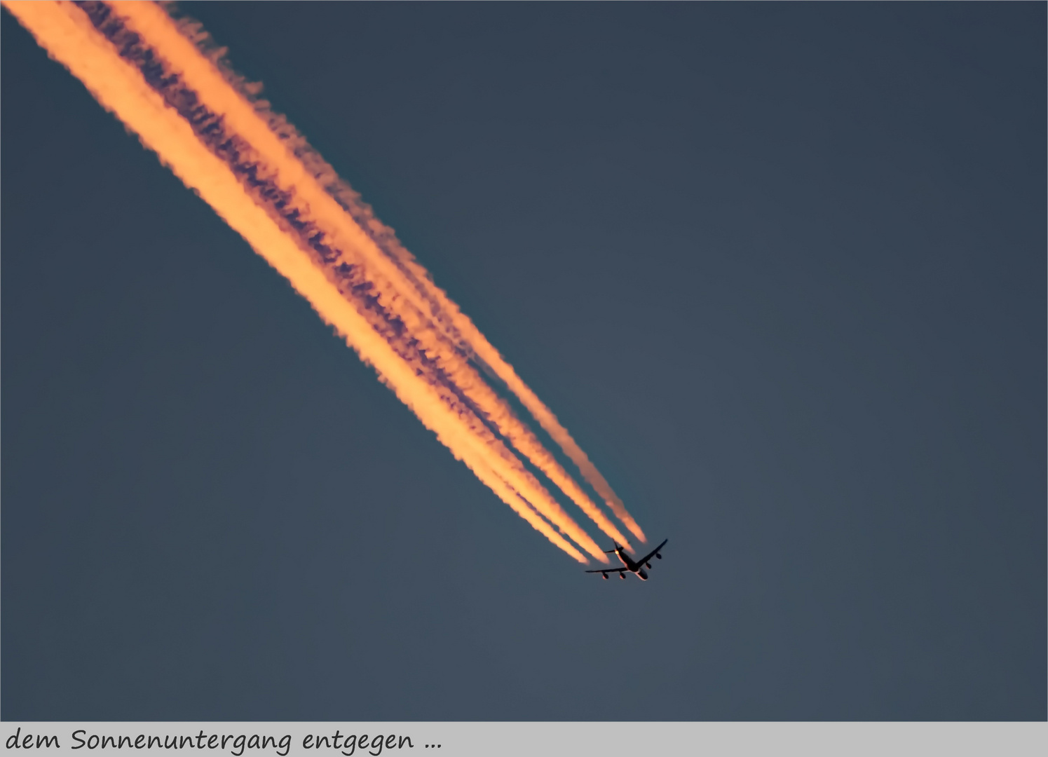 vier strahlig in den Sonnenuntergang 