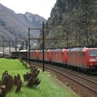 Vierfachtraktion Railion BR 185 am Gotthard