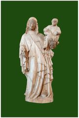 Vierge à l'Enfant (Pierre peinte XIVe siècle)