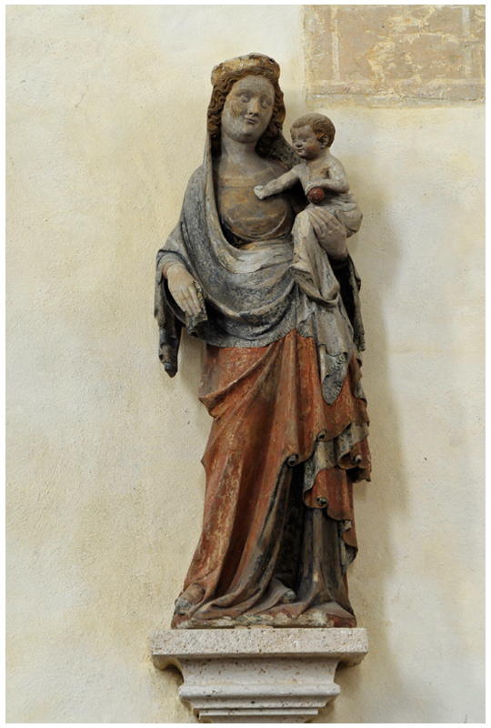 Vierge à 'l'Enfant (Pierre polychrome, XIVe siècle)