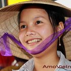 Vietnamese girl with "Non"