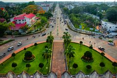 View down the Patuxai rooftop