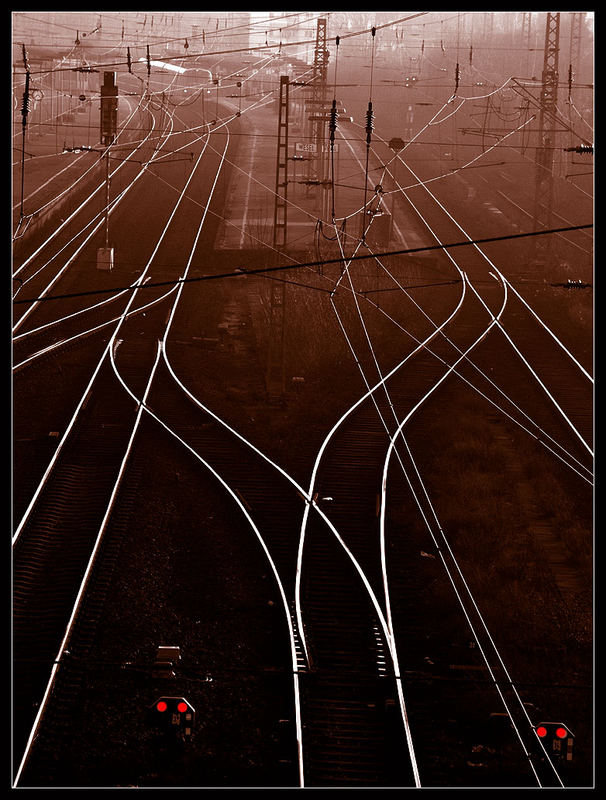 View from a bridge - duotone