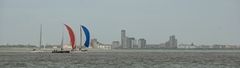 View from beach at Breskens on Vlissingen and Westerschelde