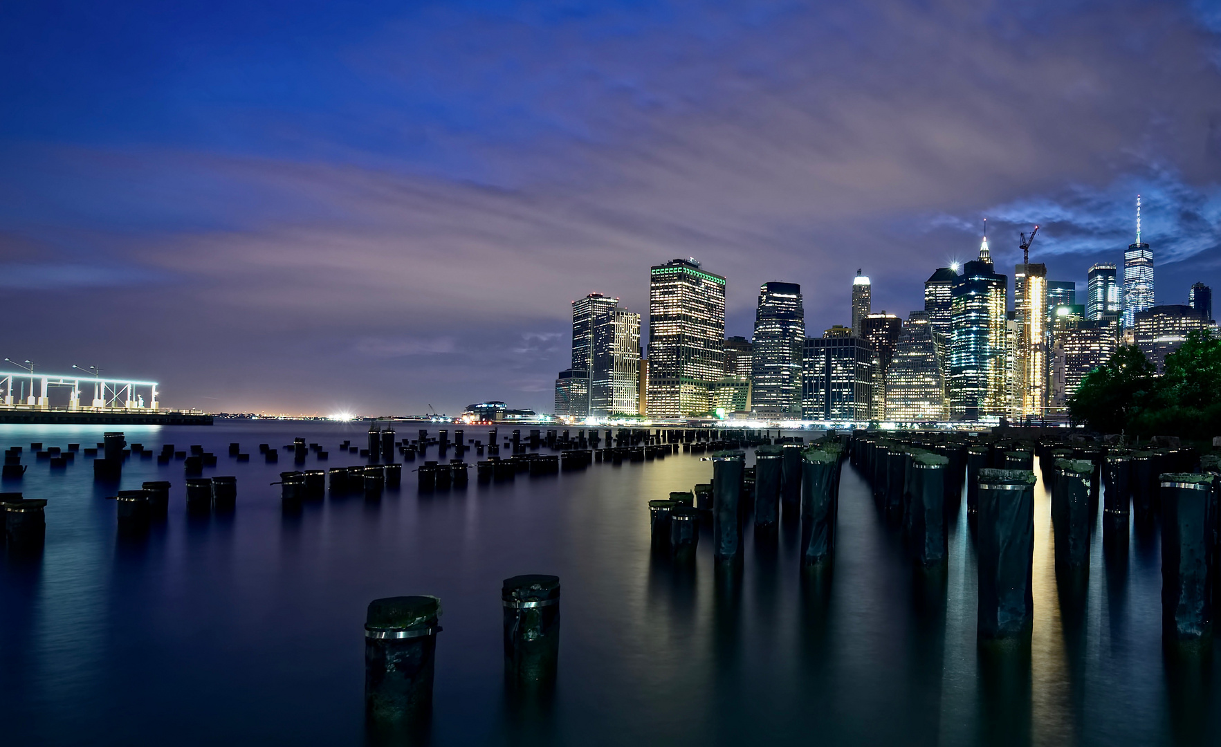 View from Booklyn Bridge Park on Lower Manhatten