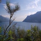 View from Monte Brione with snow covered Monte Baldo above the lake