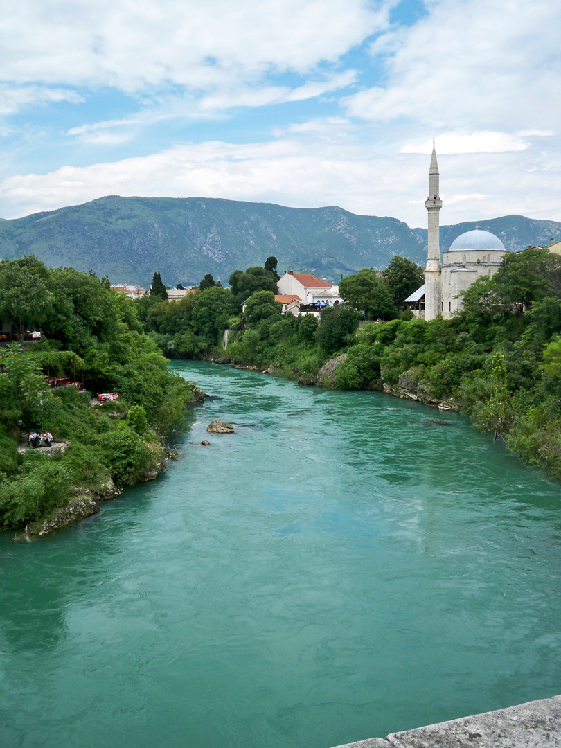 View from "Stari Most" at  Mostar