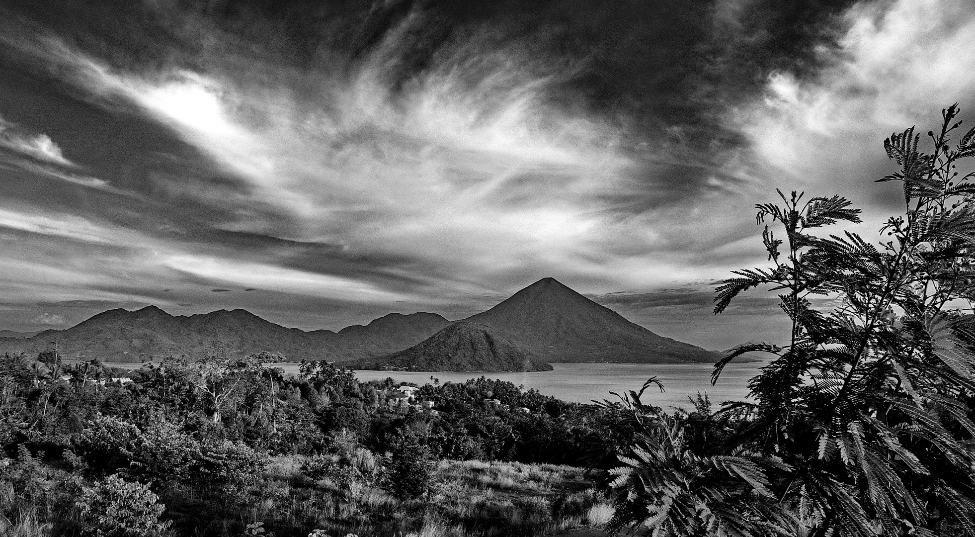 view from Ternate to Maitara and Tidore