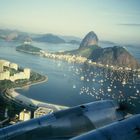 View from the Electra airplane 1985 down to the city of Rio de Janeiro
