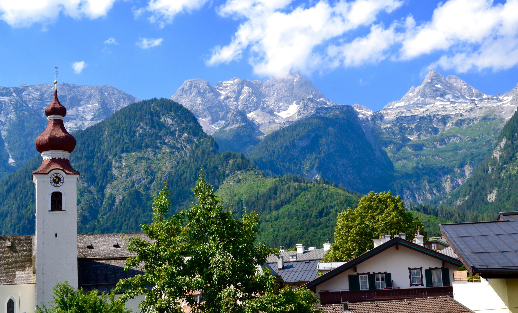 View from the hotel balcony in Lofer, Tirol.