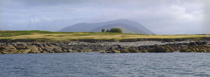 View from the sea to the Dingle coastline, Ireland