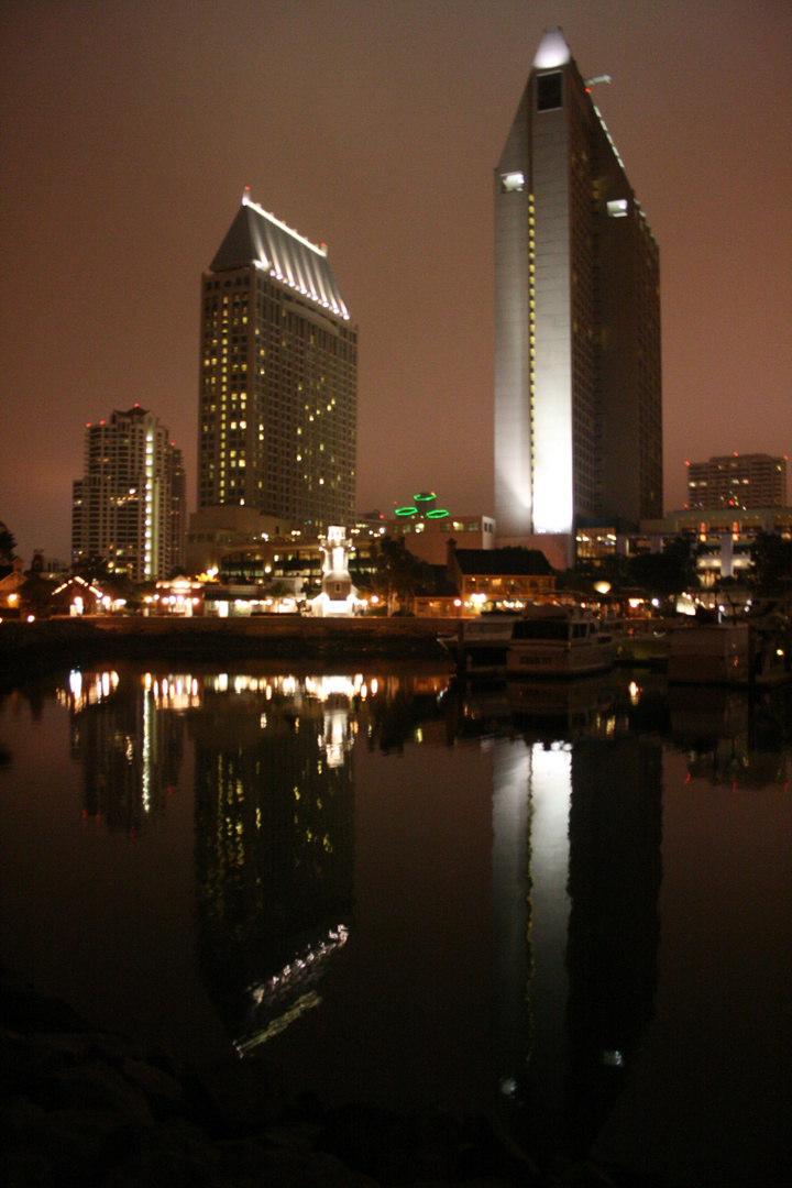 View Hyatt from Sea Port Village / by night