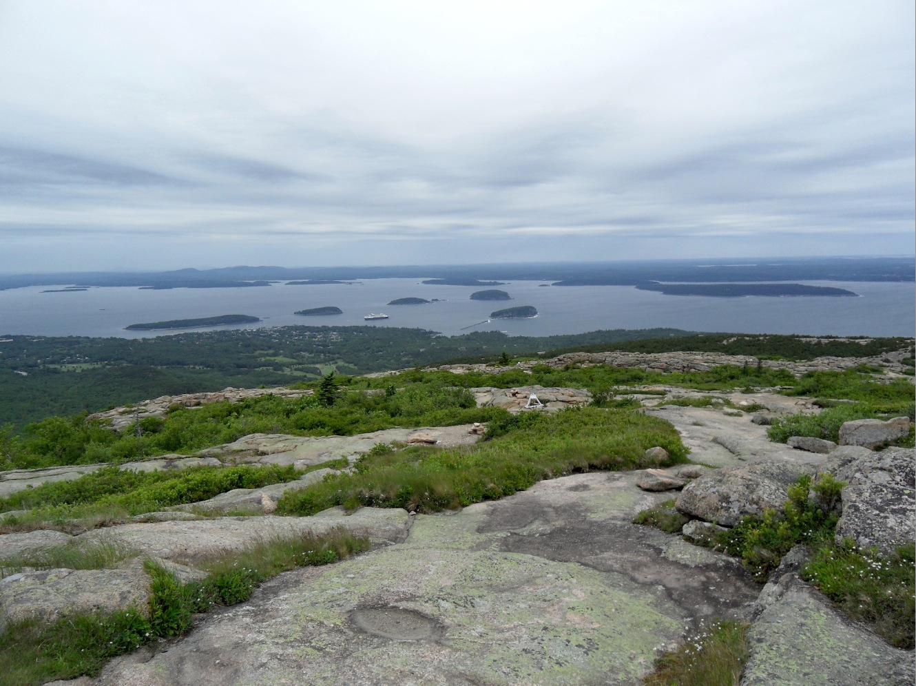 View of Bar Harbor from top of Cadillac mountain