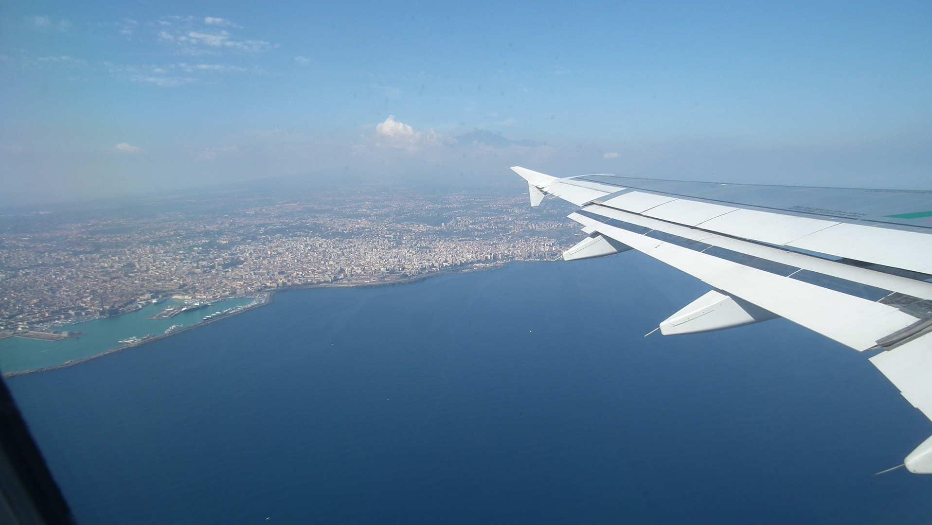 VIEW OF CATANIA CITY AND ETNA FROM THE SKY