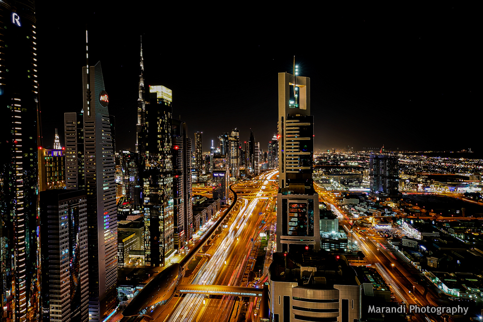 View of Dubai at night