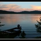 View of lake Bijelite, northern Sweden in the mountains