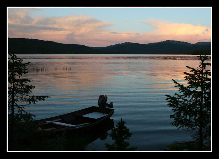 View of lake Bijelite, northern Sweden in the mountains