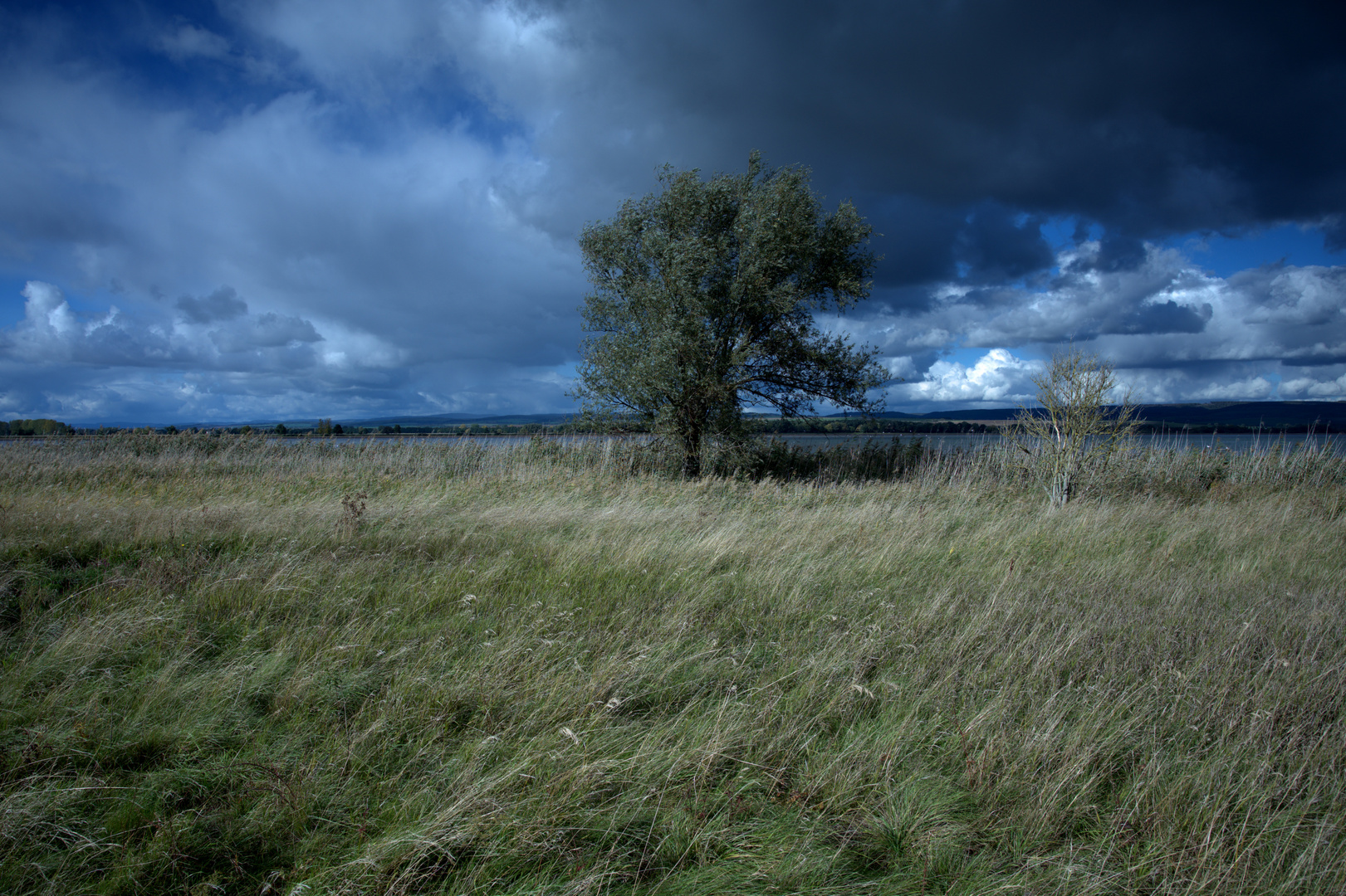 View of stormy clouds and  landscape