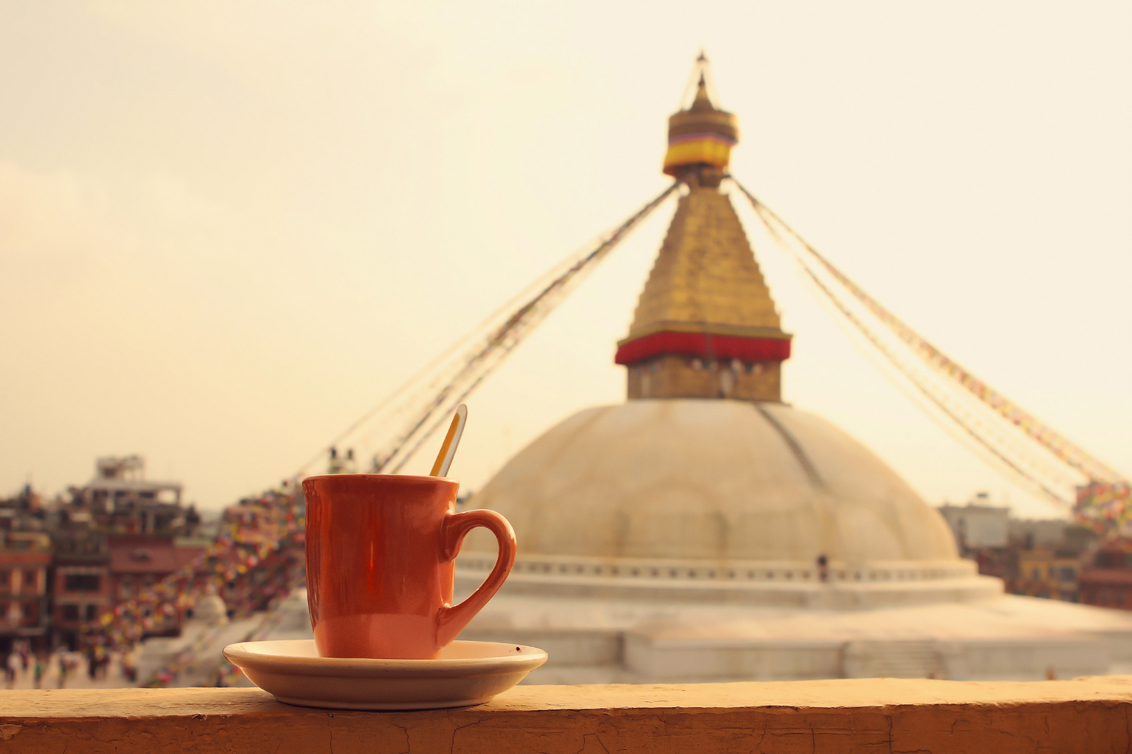 View of the Boudhanath Stupa.