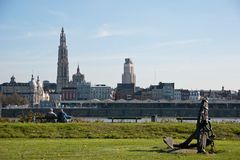 View on Antwerp seen from Linker Oever (Park at Thonetlaan/Frederik van Eedenplein) - 04