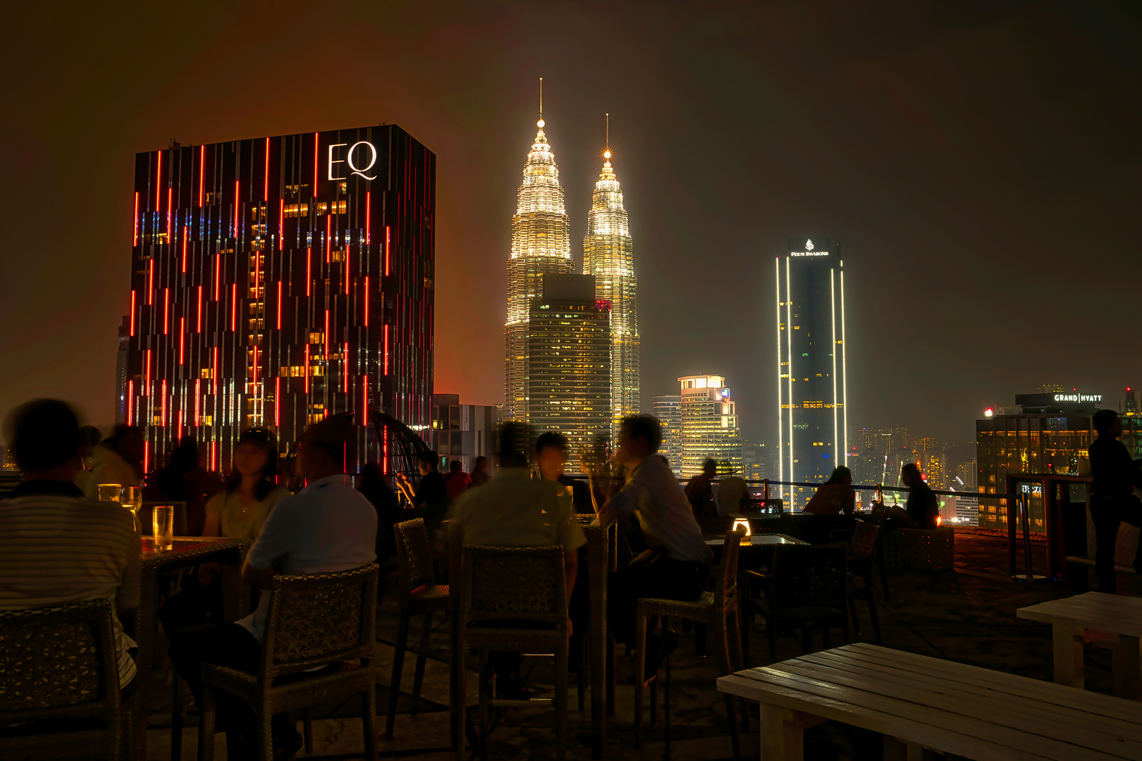 view  on Petronas tower from Top Roof Bar