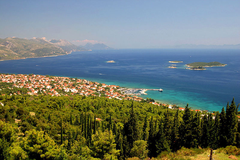 View over Orebic on peninsula Peljesac