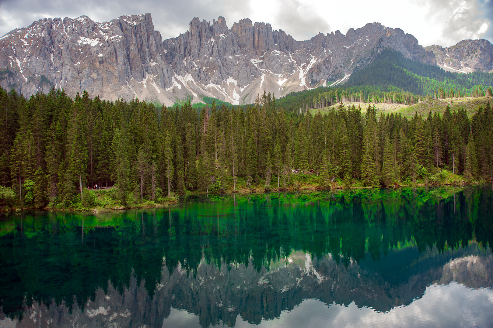 View to Schlern from Lago die Carezza