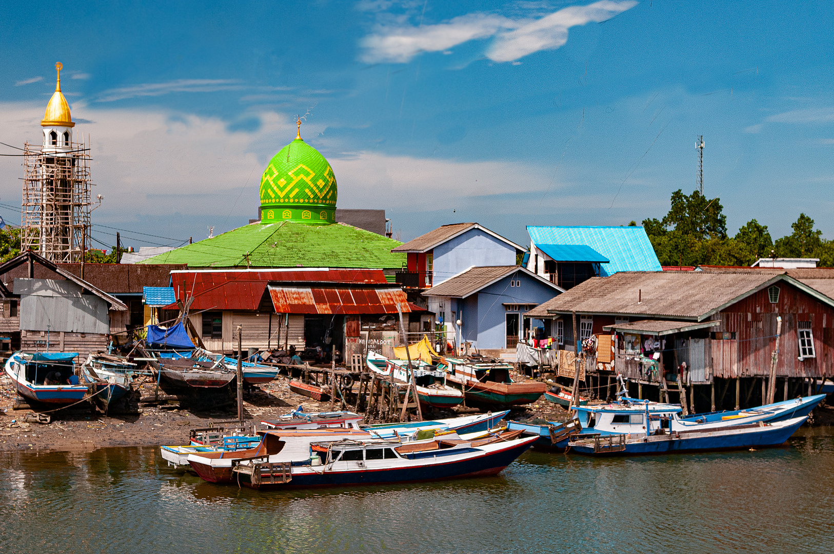 View to the Muara Sungai Manggar Harbor