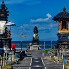 View to the seaside out the temple