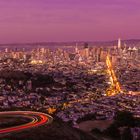 View von Twin Peaks auf San Francisco zum Sonnenuntergang 