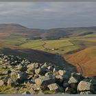 view west to Ingram valley from Brough law hill fort