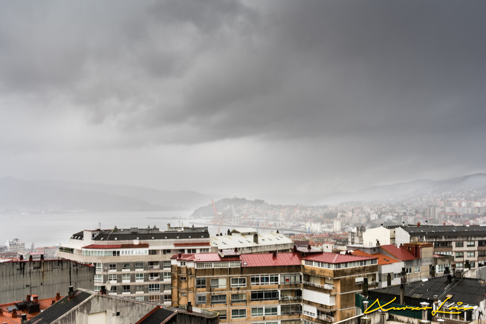 Vigo, rain and fog