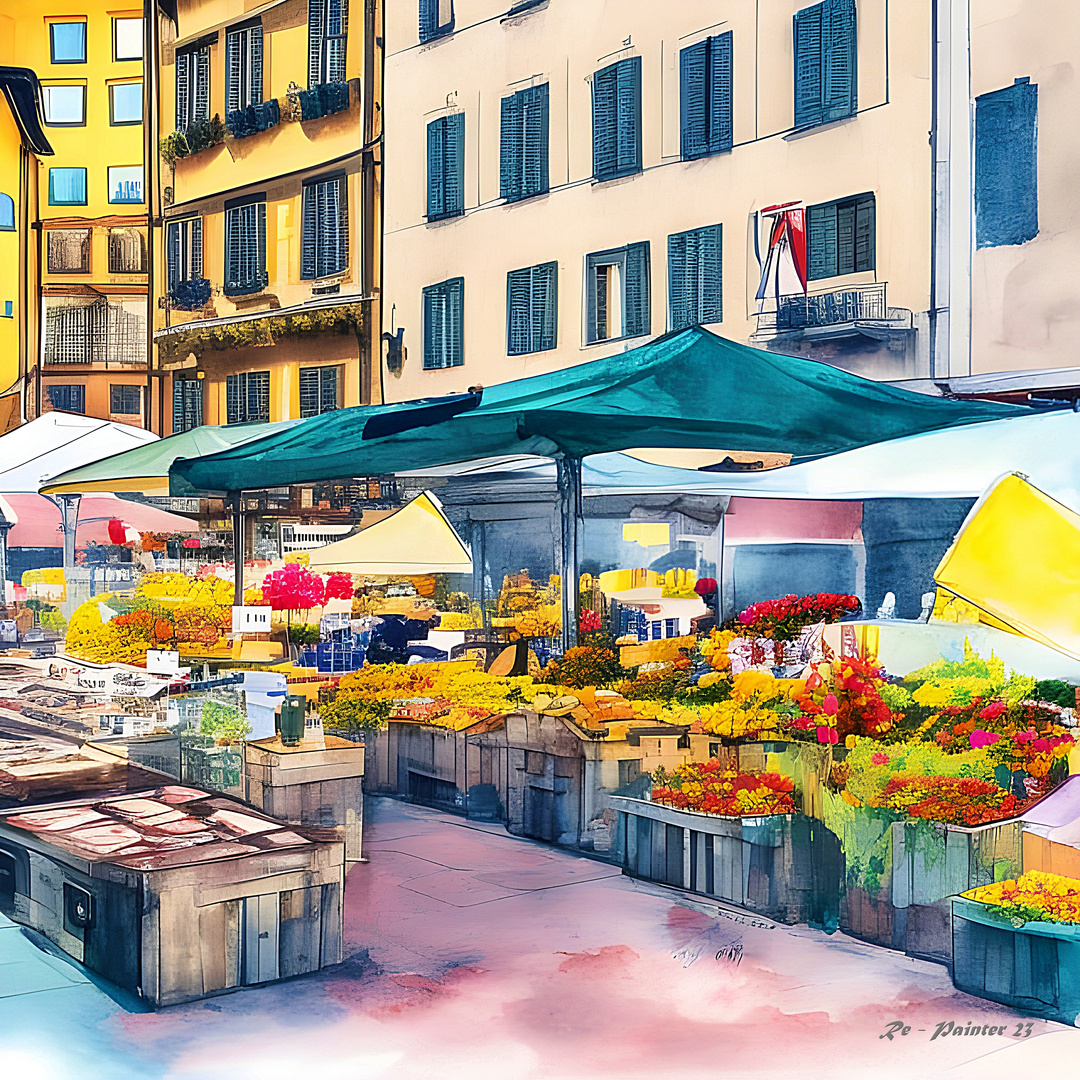 Viktualienmarkt in Bozen. Italien.