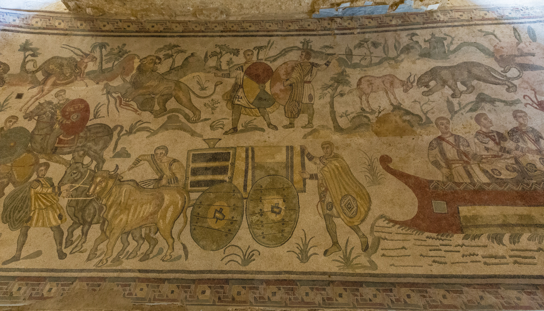 Villa Romana del Casale: Mosaik in den Wohnräumen Süd