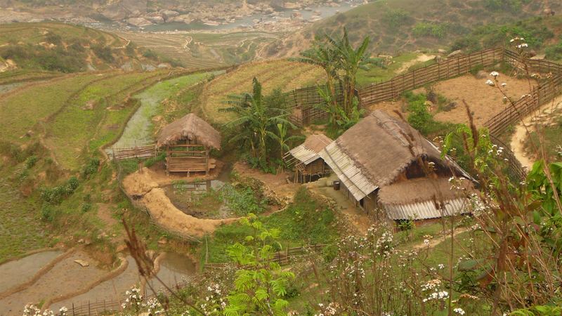Village dans la région de sapa