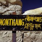 Village sign of Mustang also called Lo Manthang (Monthang)