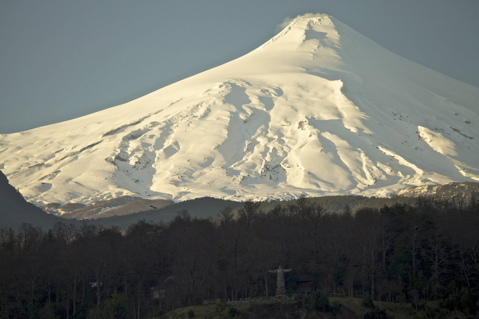 Villarrica volcano....at sunrise, winter