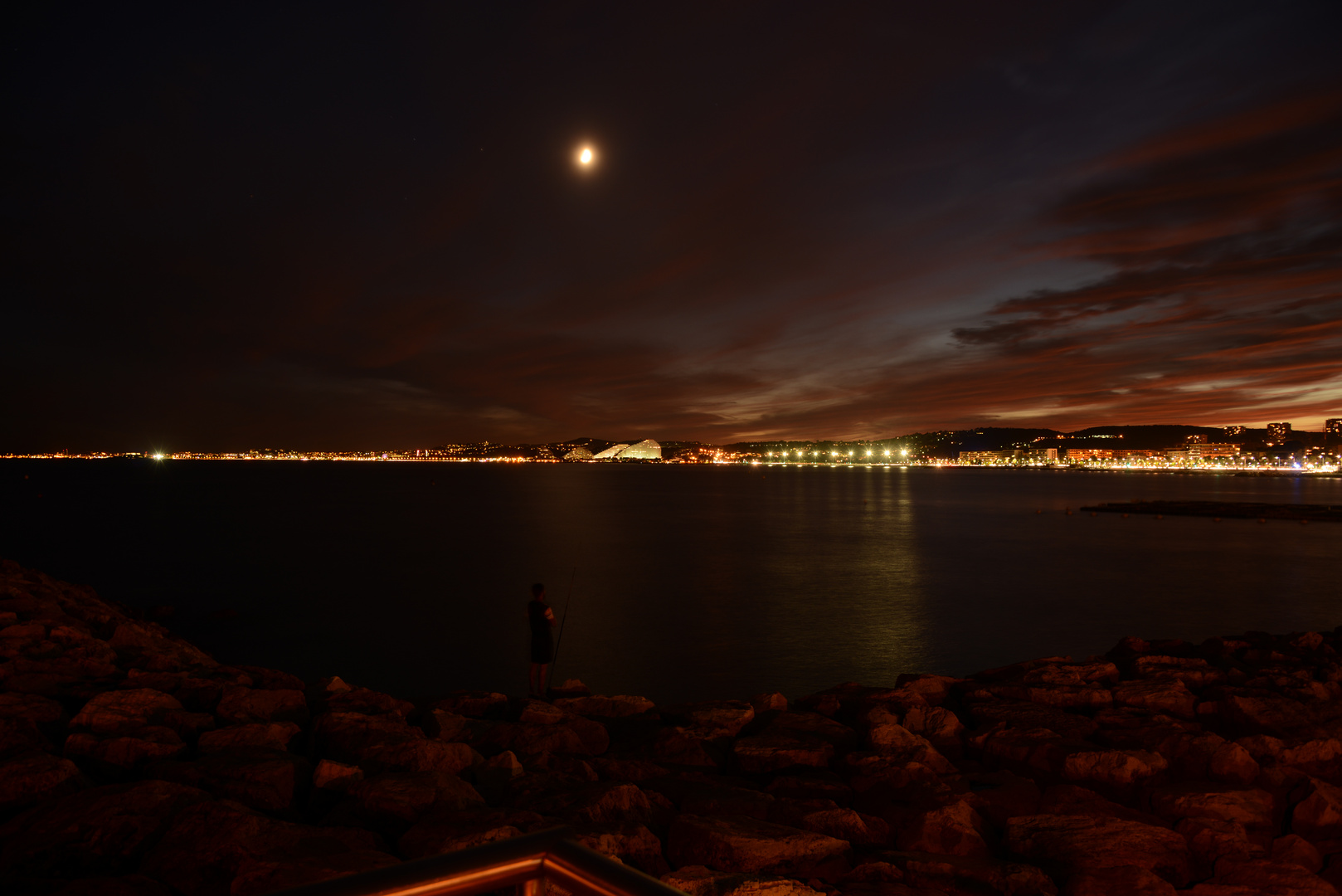 Villeneuve Loubet bei Nacht