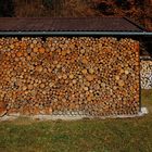 Vilstal (Außerfern) gestapeltes Holz am Heuschober
