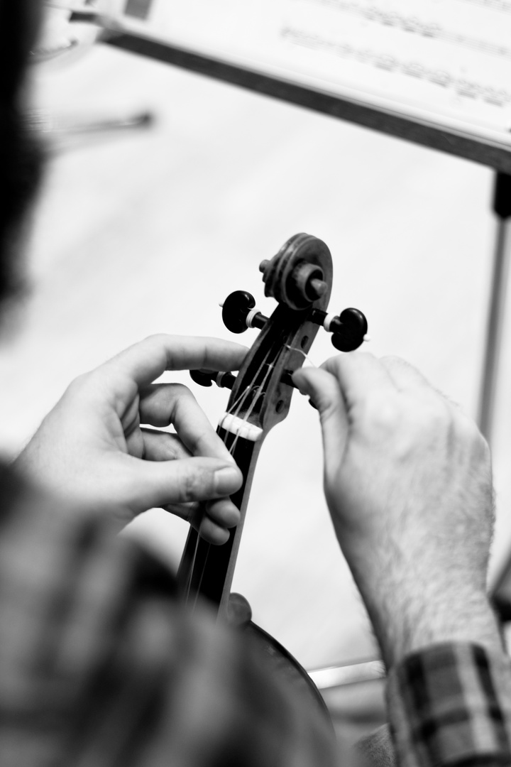 Violine in Vorbereitung