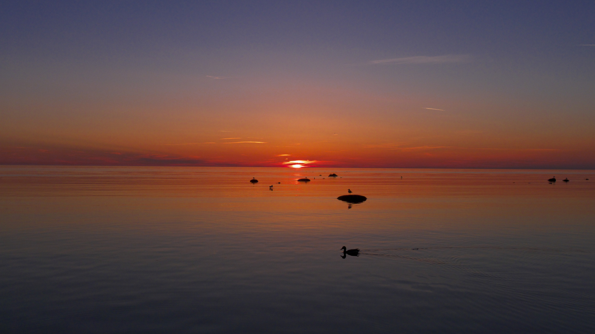 Visby Strand auf Gotland Sonnenuntergang