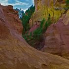 Vision de l'ocre dans le Lubéron, région du Vaucluse, France