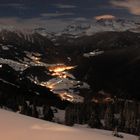 Vision nocturne du mont blanc vue de Bizanne 1500