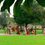 Visiteurs au mémorial de Gandhi