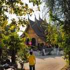 Visitor at Wat Xieng Thong in Luang Prabang