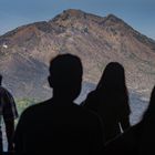 Visitors look to Gunung Batur