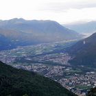 Vista dai Monti di Loga . Sullo sfondo il  lago Verbano o lago Maggiore