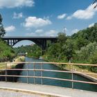 Vista dal ponte della centrale, fiume Adda