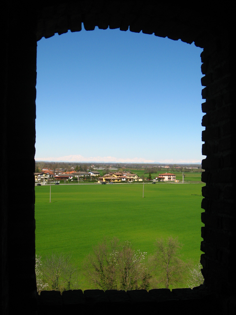 Vista dalla torre del Castello di Rivalta (Piacenza)